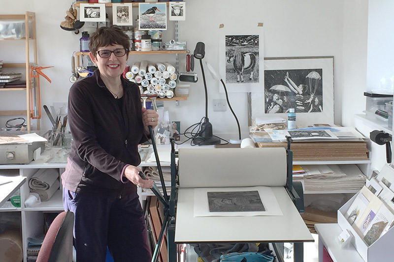 Linda in her studio
