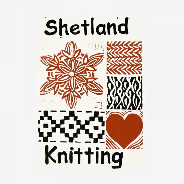 Shetland Knitting - Linocut